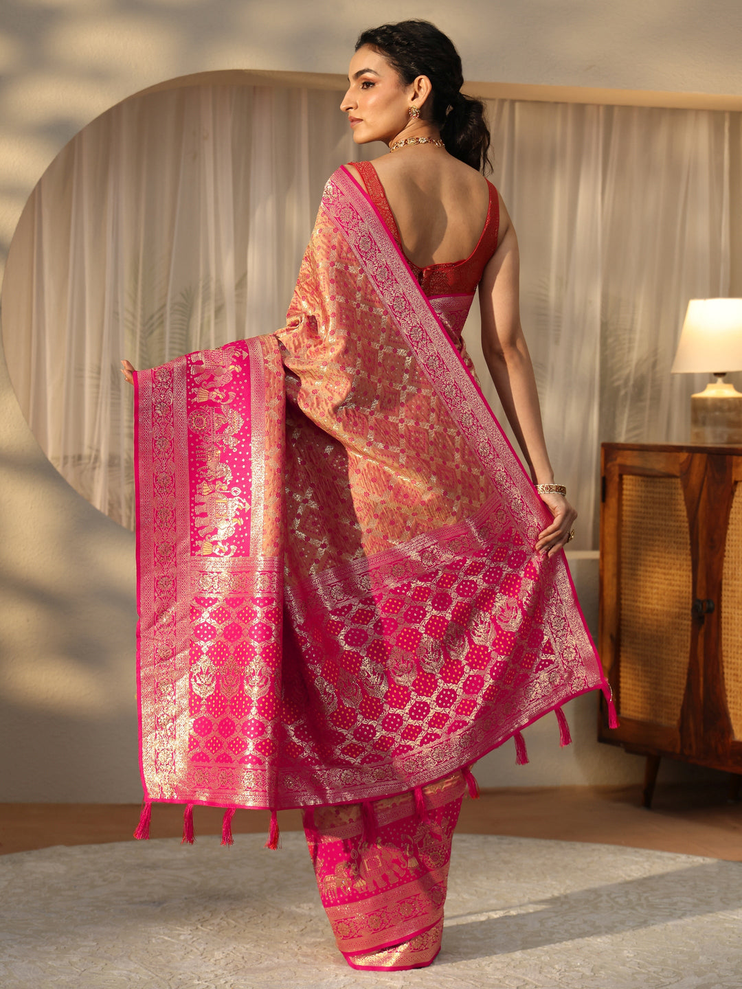  Mustard Gharchola Silk Blend Saree 