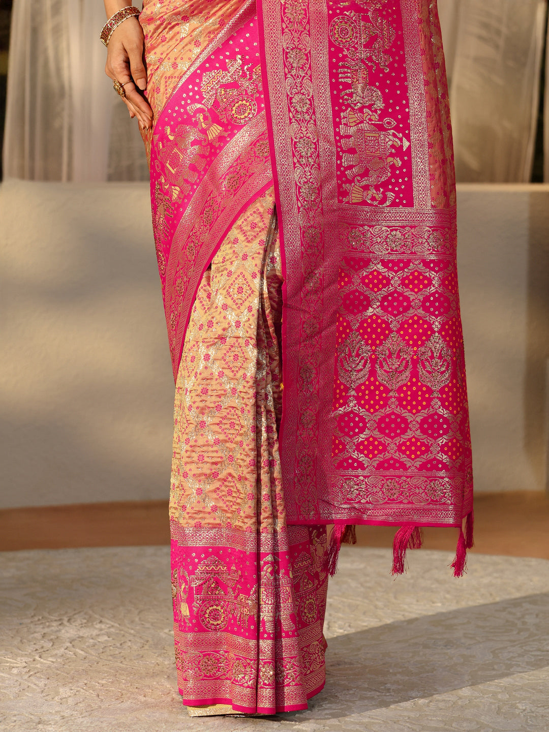  Mustard Gharchola Silk Blend Saree 