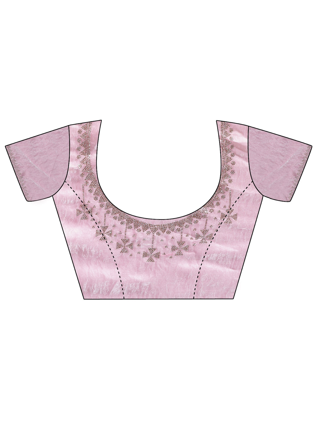  Pink Embellished Silk Blend Saree 