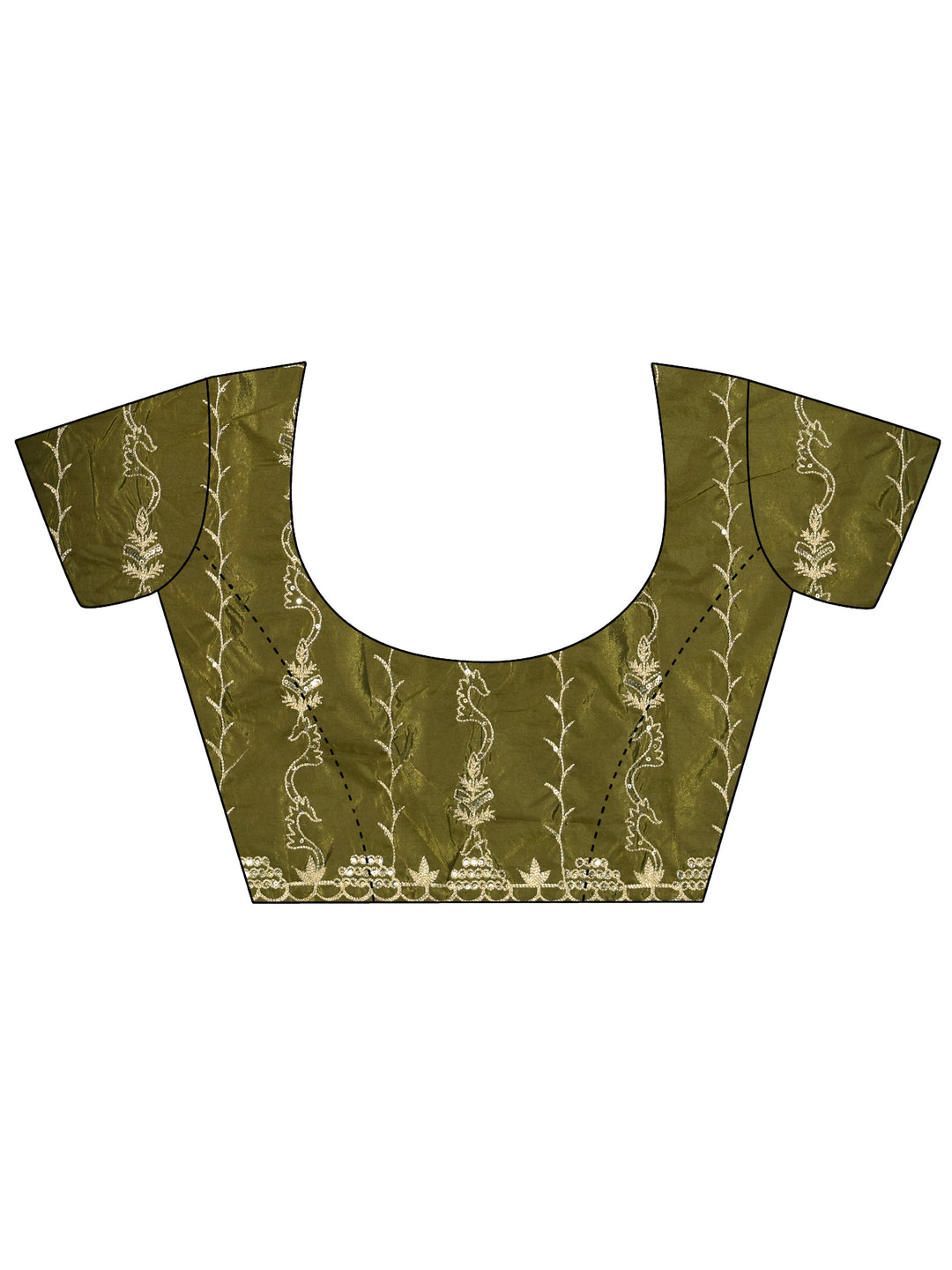  Henna Green Ethnic Embroidered Silk Blend Saree 