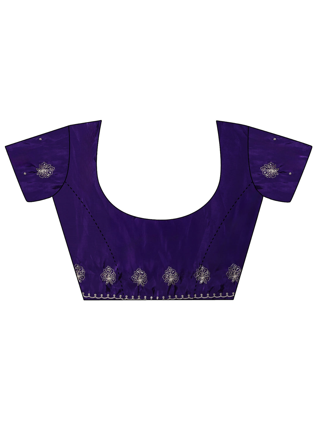  Libas Purple Floral Embroidered Silk Blend Saree 