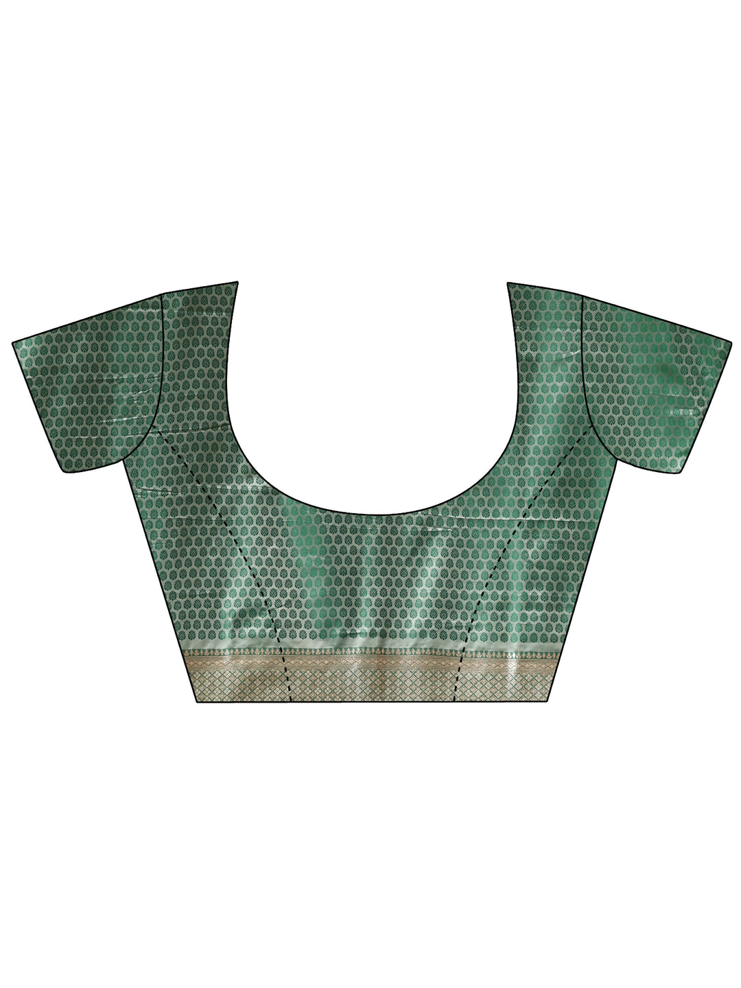  Mint Green Banarasi Silk Blend Saree 
