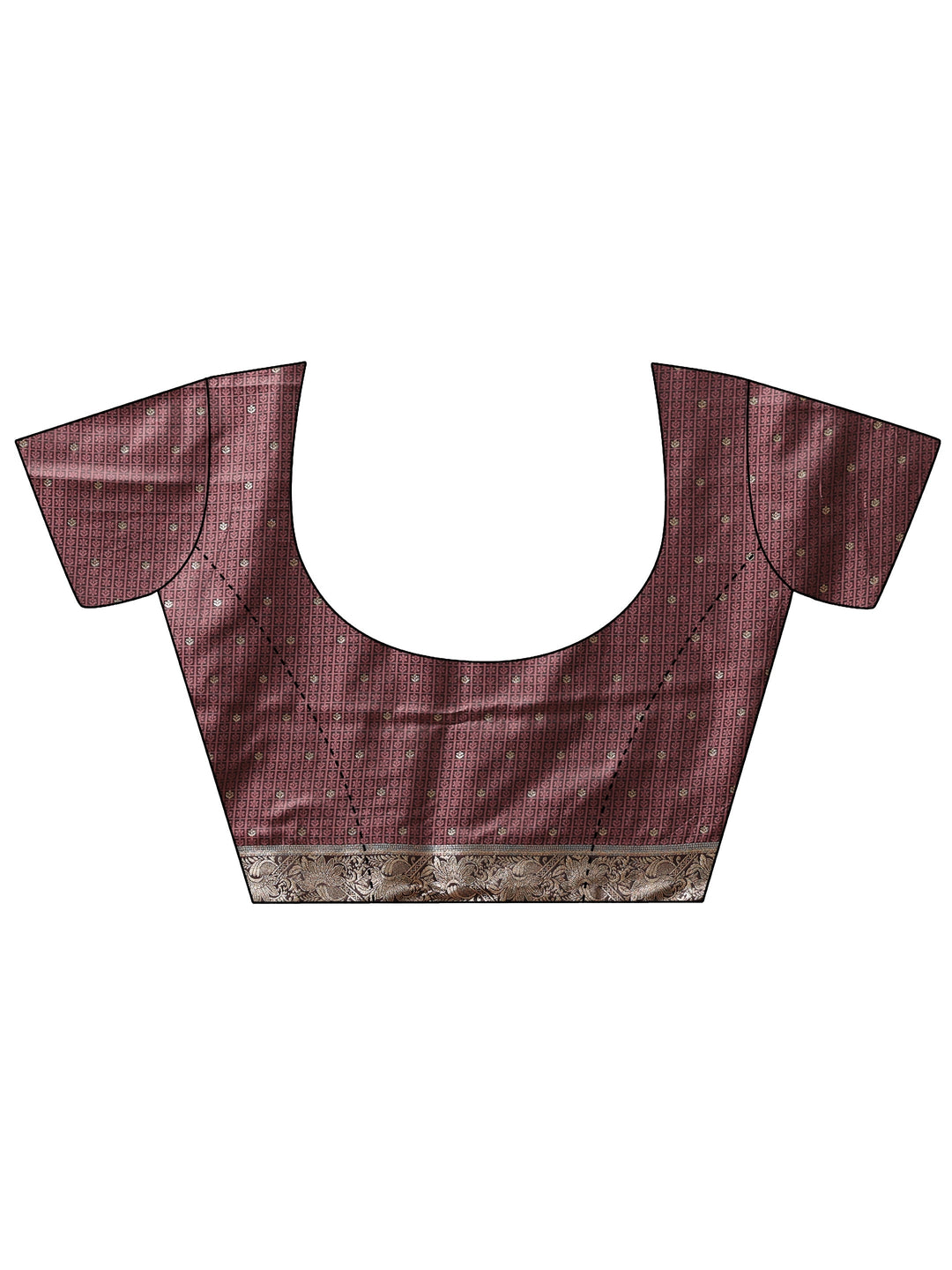  Mauve Elephant Woven Design Silk Blend Saree 