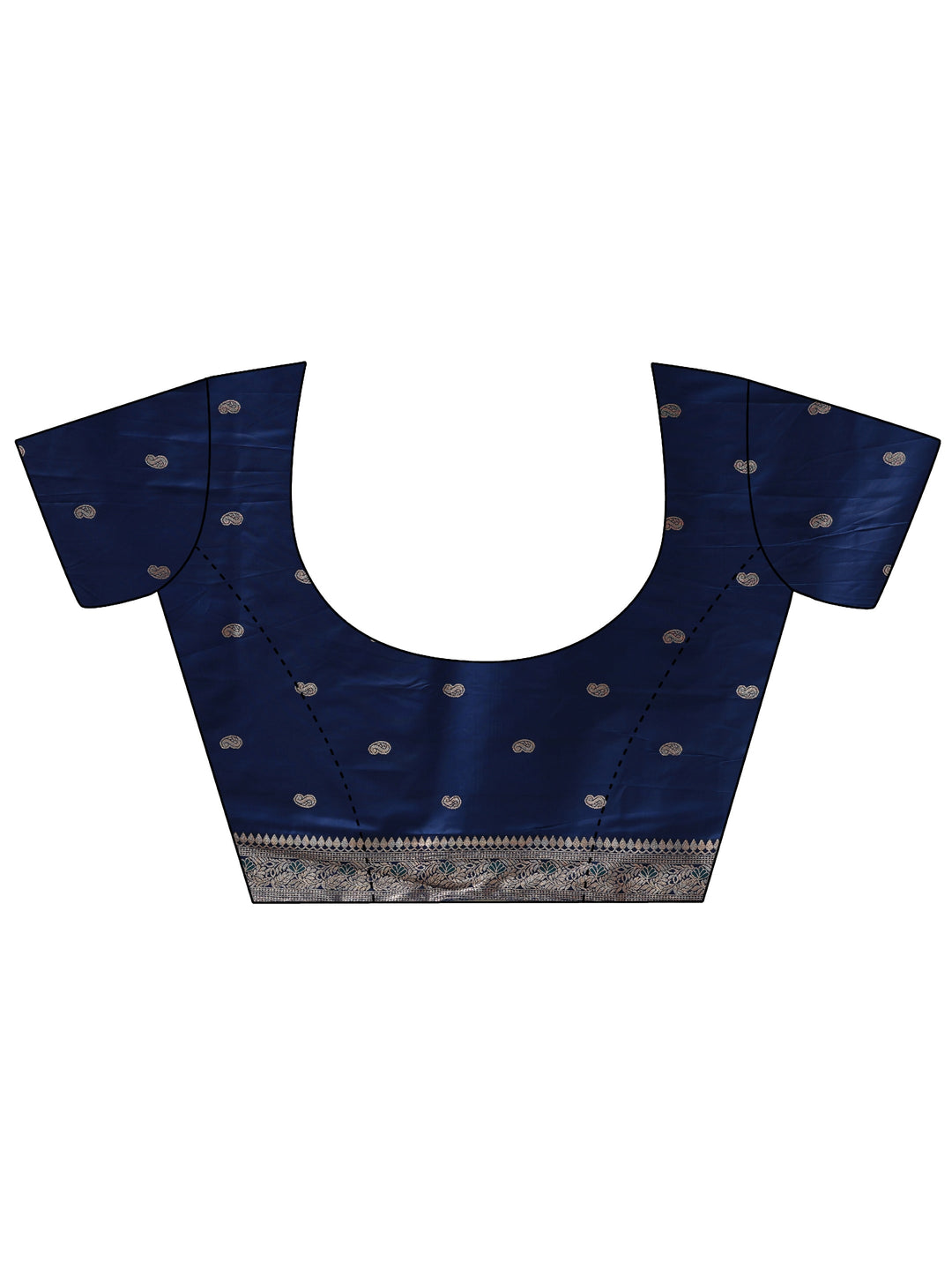  Blue Paisley Silk Blend Saree 