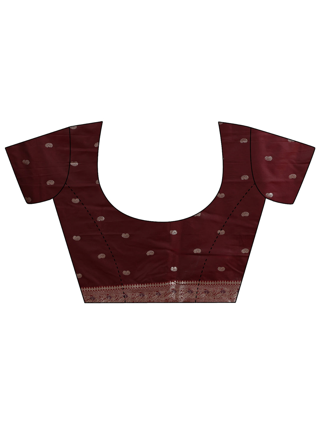  Burgundy Banarasi Silk Blend Saree 