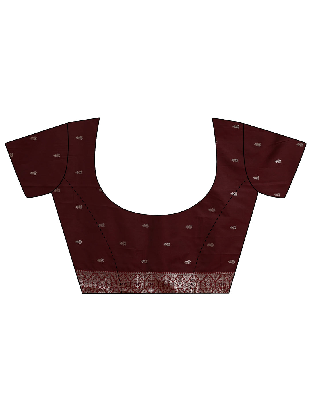  Burgundy Kanjeevaram Silk Blend Saree 