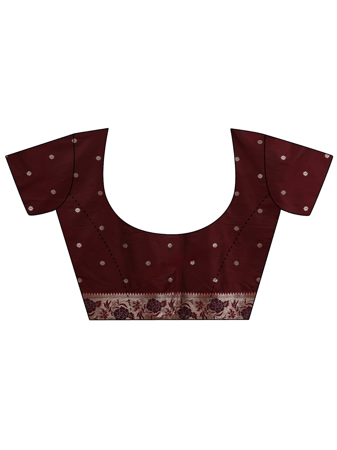  Burgundy Banarasi Silk Blend Saree 