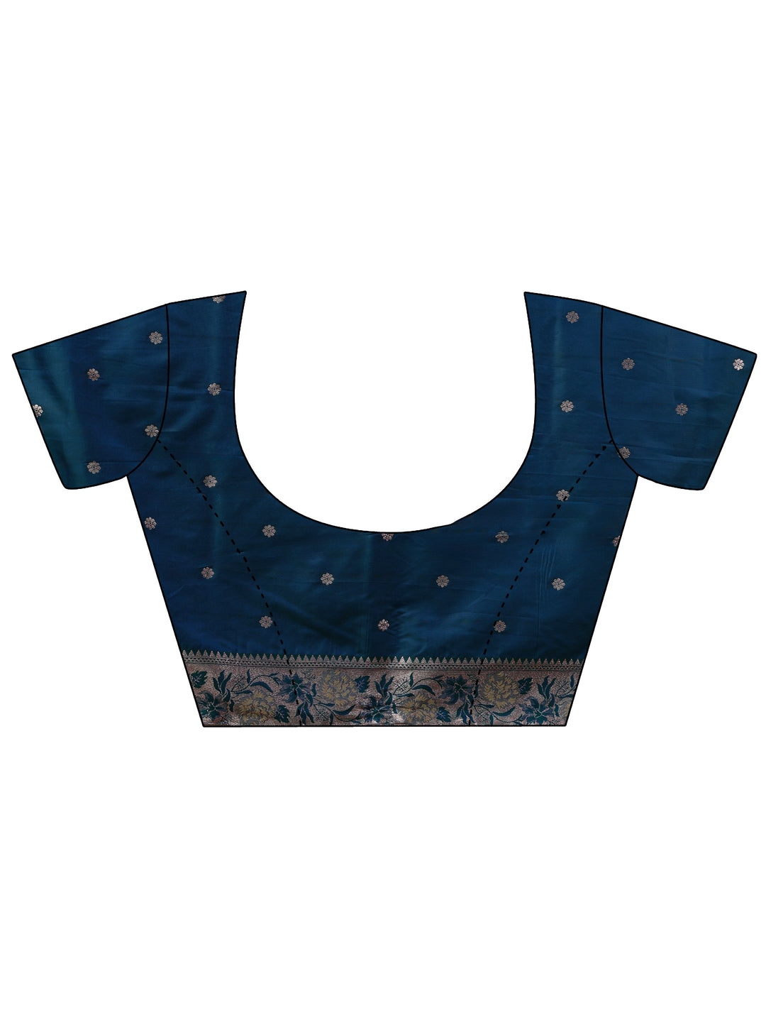  Dusty Blue Banarasi Silk Blend Saree 
