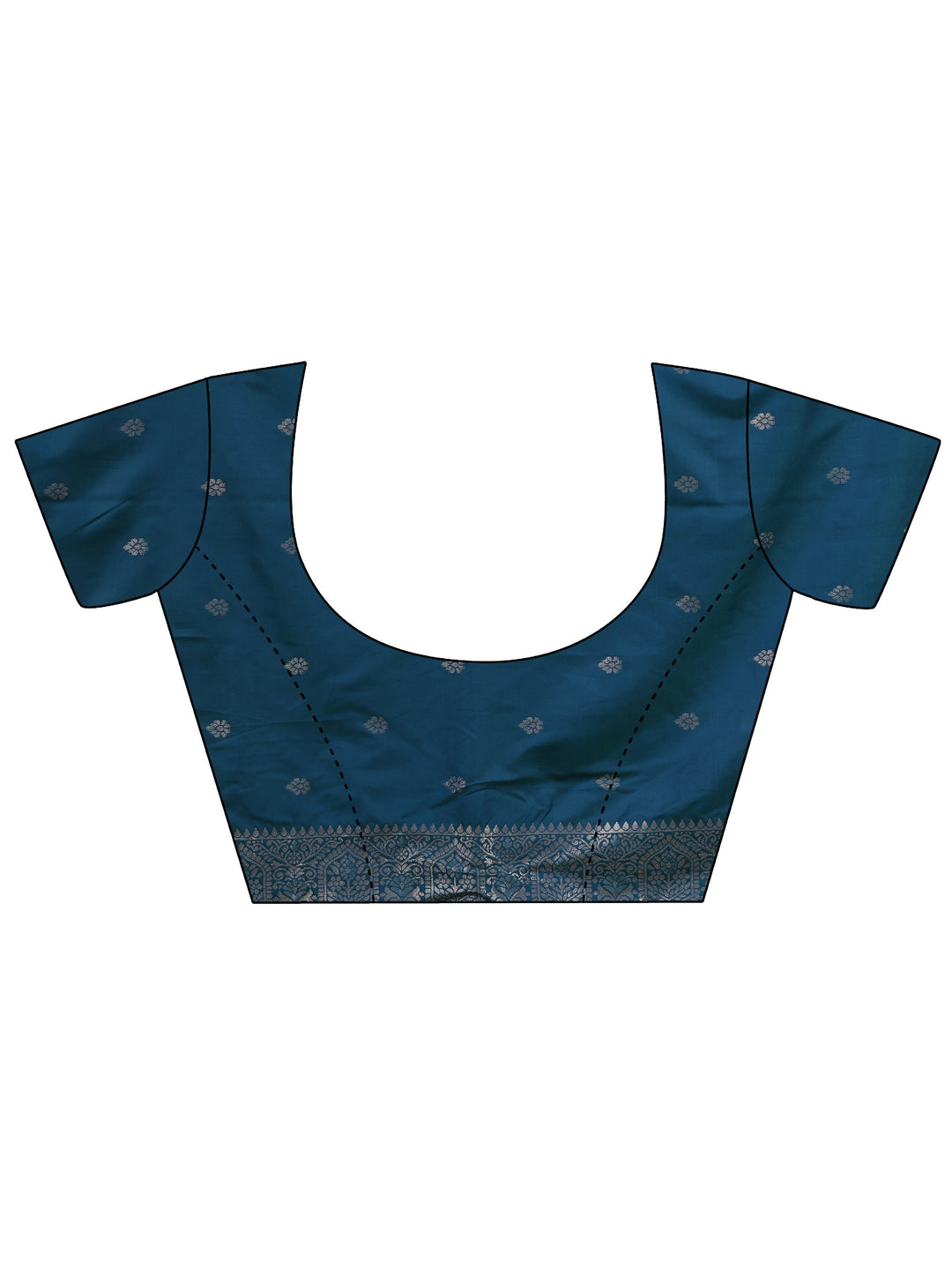  Dusty Blue Banarasi Silk Blend Saree 