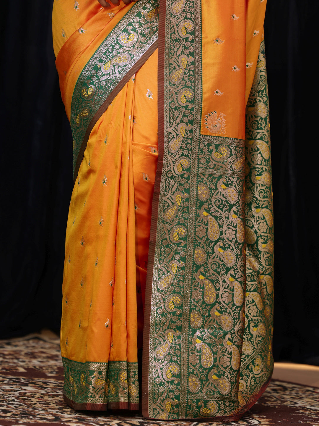  Mustard Banarasi Silk Blend Saree 