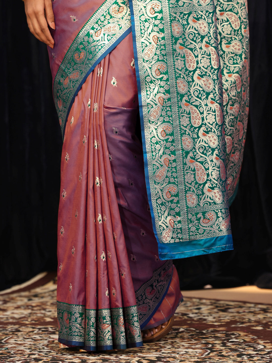  Mauve Banarasi Silk Blend Saree 