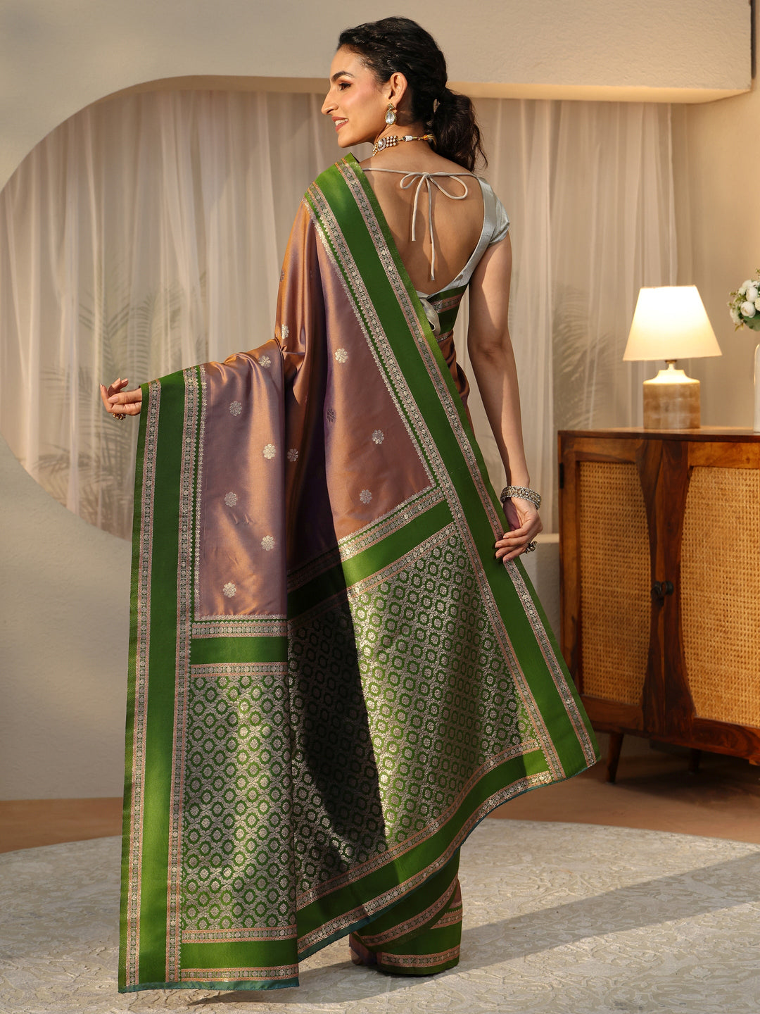  Brown Kanjeevaram Silk Blend Saree 