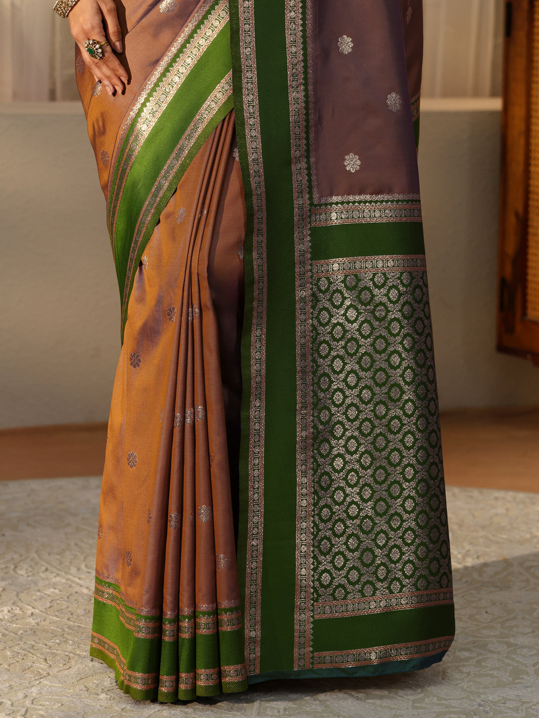  Brown Kanjeevaram Silk Blend Saree 