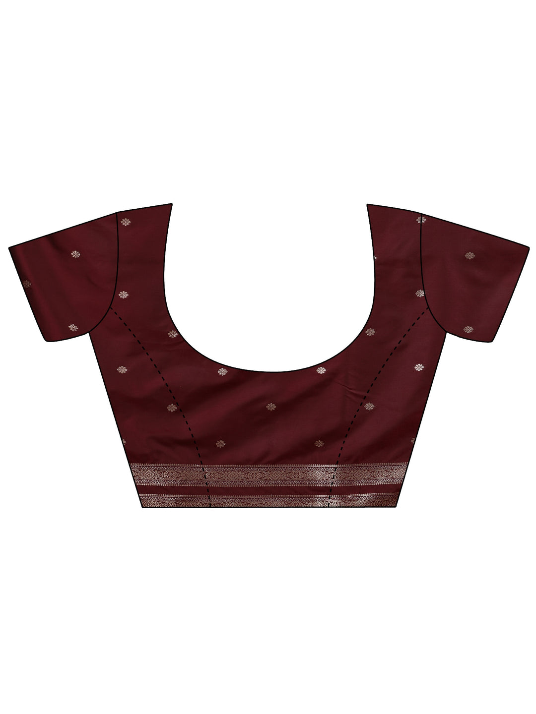  Burgundy Kanjeevaram Silk Blend Saree 