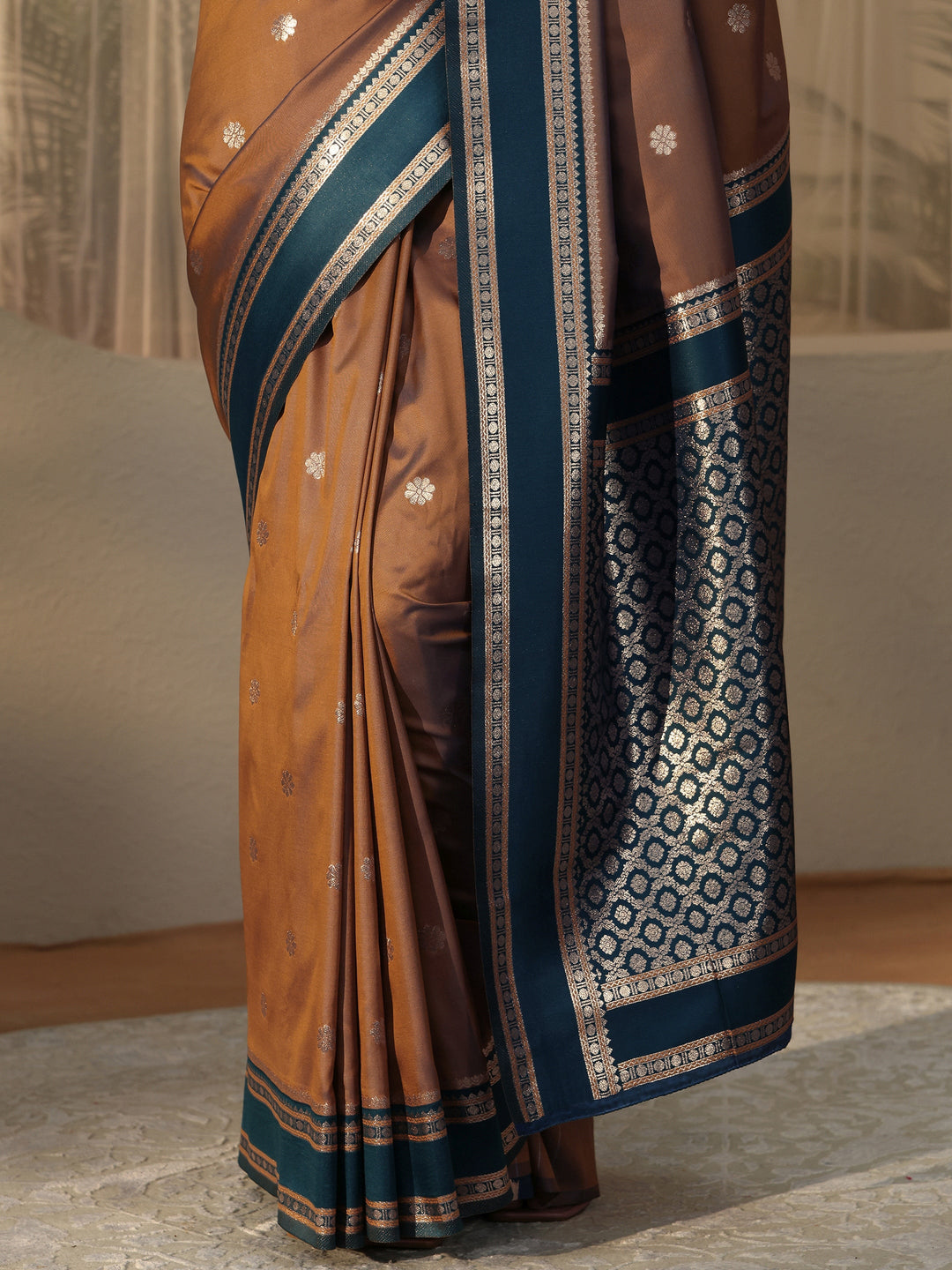  Brown Kanjeevaram Silk Blend Saree 