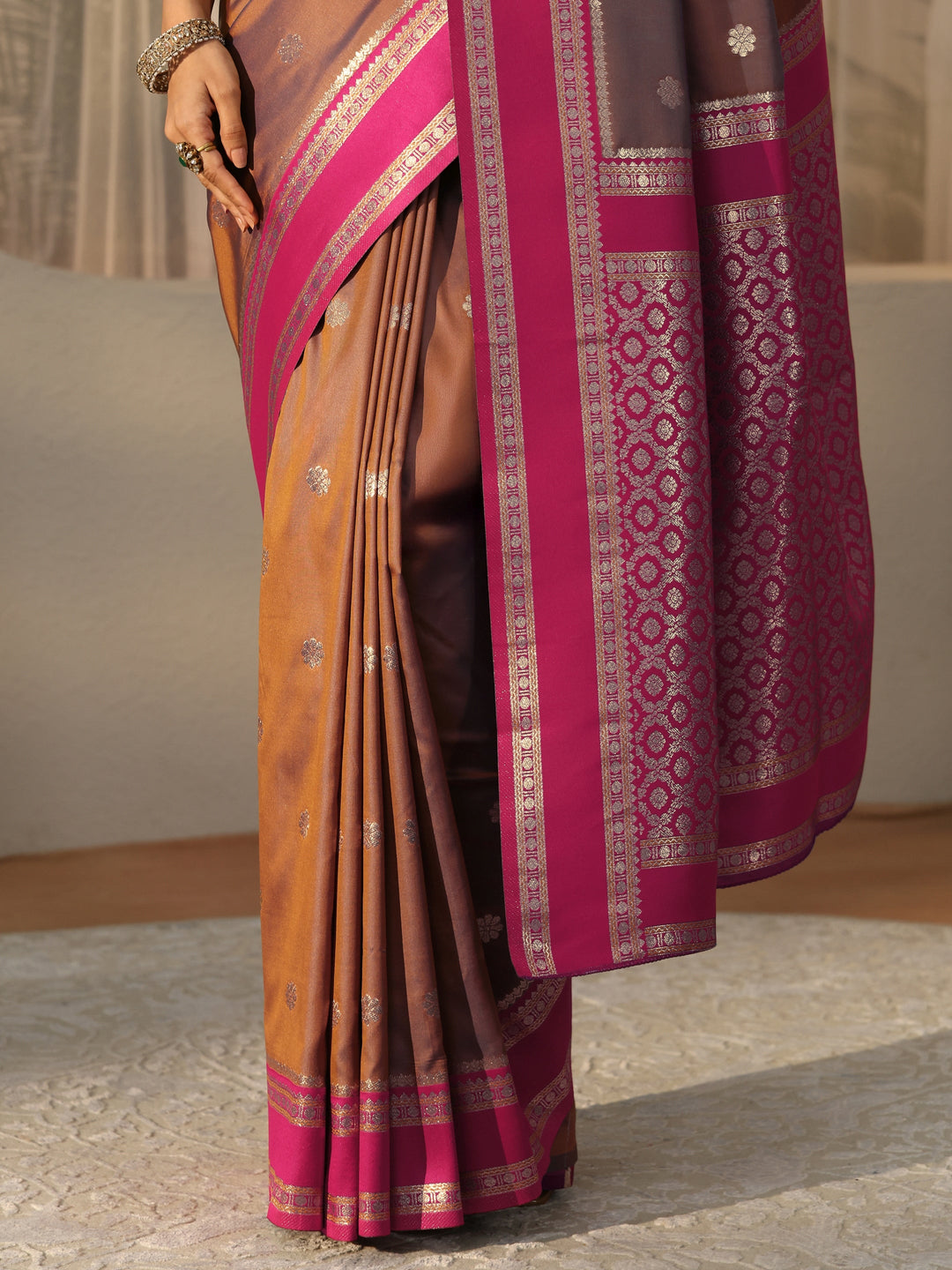  Brown Kanjeevaram Silk Blend Saree 