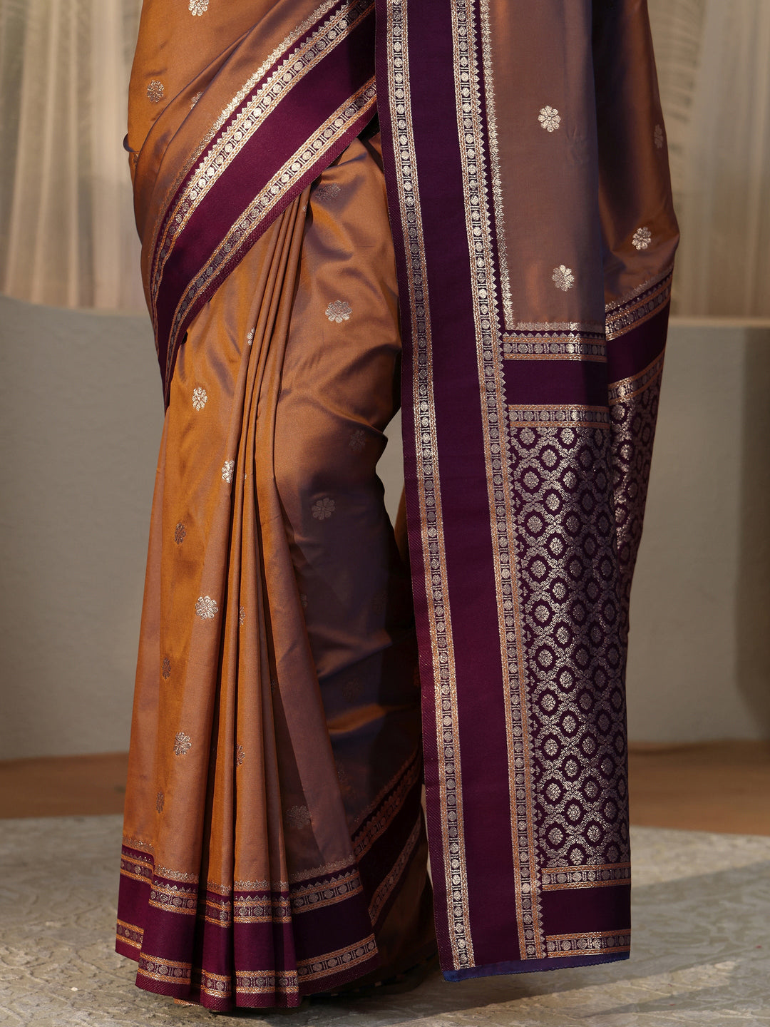  Brown Kanjeevaram Silk Blend Saree 