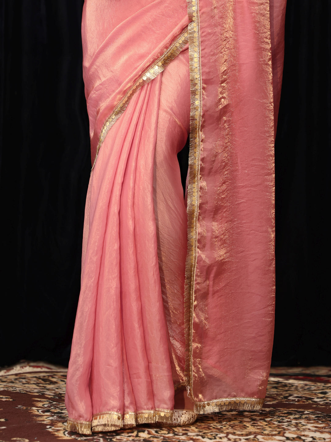  Baby Pink Silk Blend Saree 