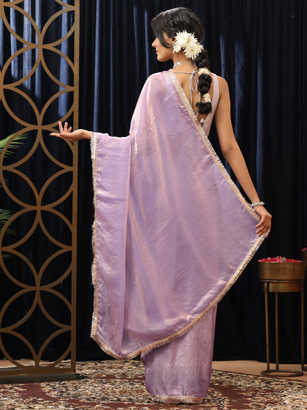  Lavender Silk Blend Saree 