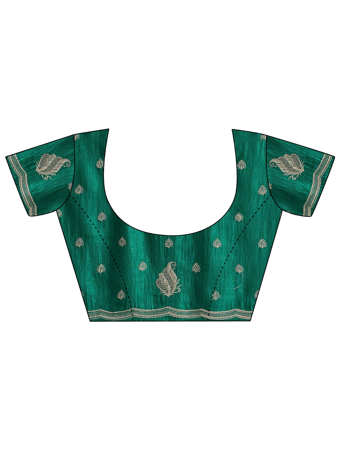  Libas Emerald Green Embroidered Silk Blend Saree 