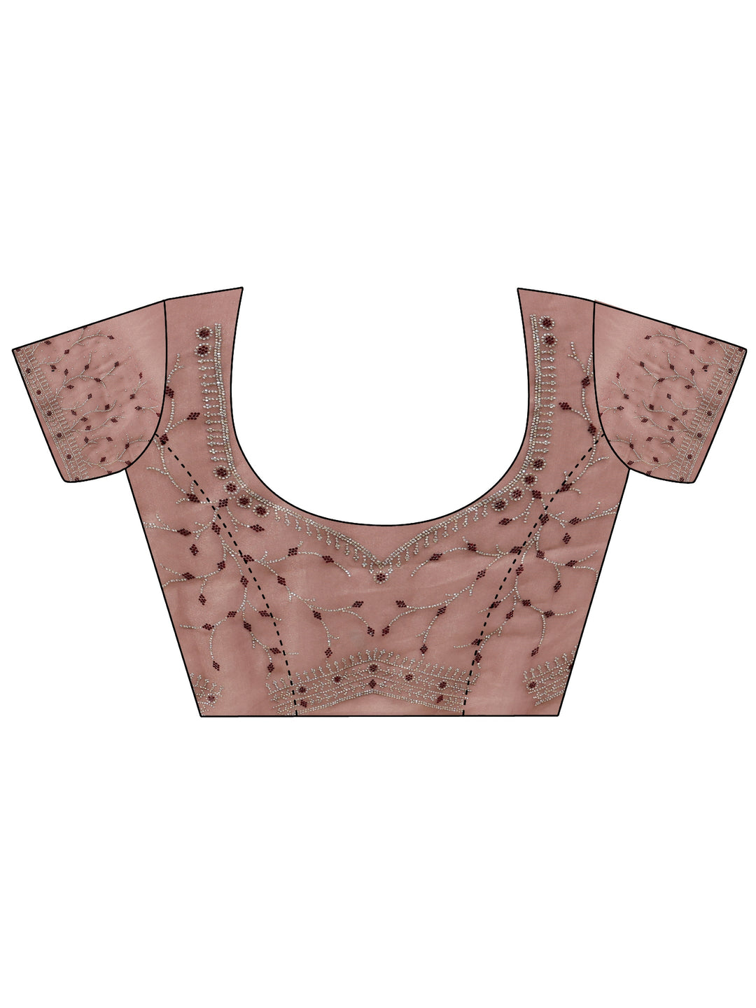  Mauve Bead Work Tissue Saree 