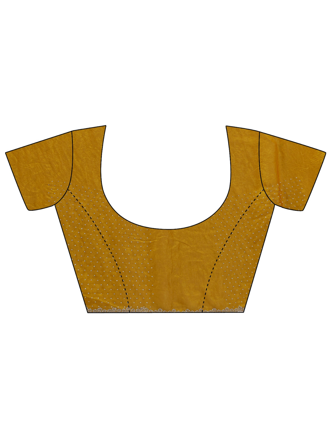 Mustard Striped Silk Blend Saree 