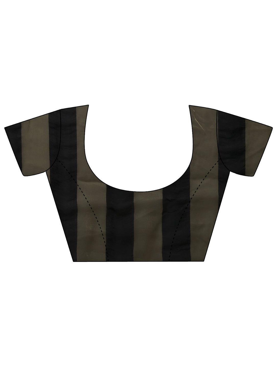  Black Striped Silk Blend Saree 
