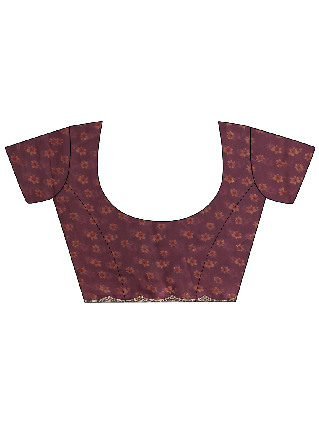  Mauve Floral Printed Silk Blend Saree 