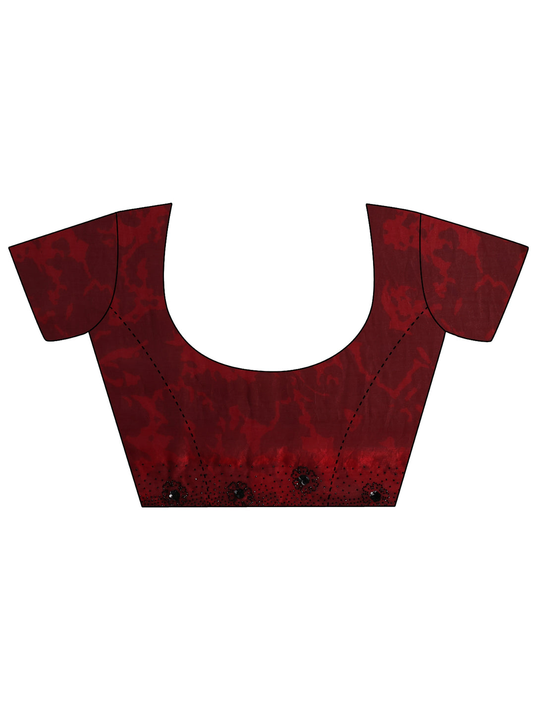  Maroon Red Floral Silk Blend Saree 