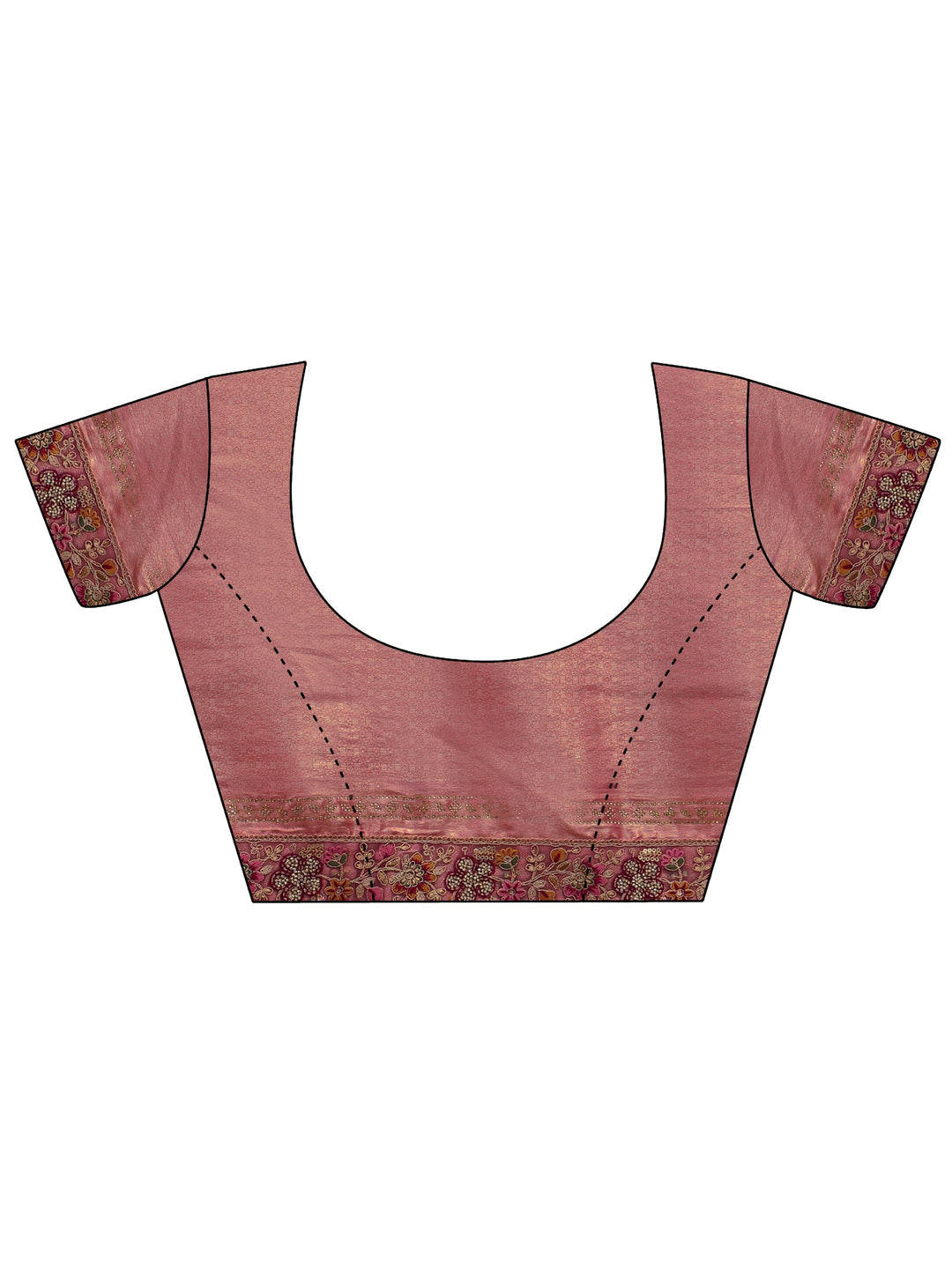  Libas Art Peach Silk Blend Saree with Woven Border 