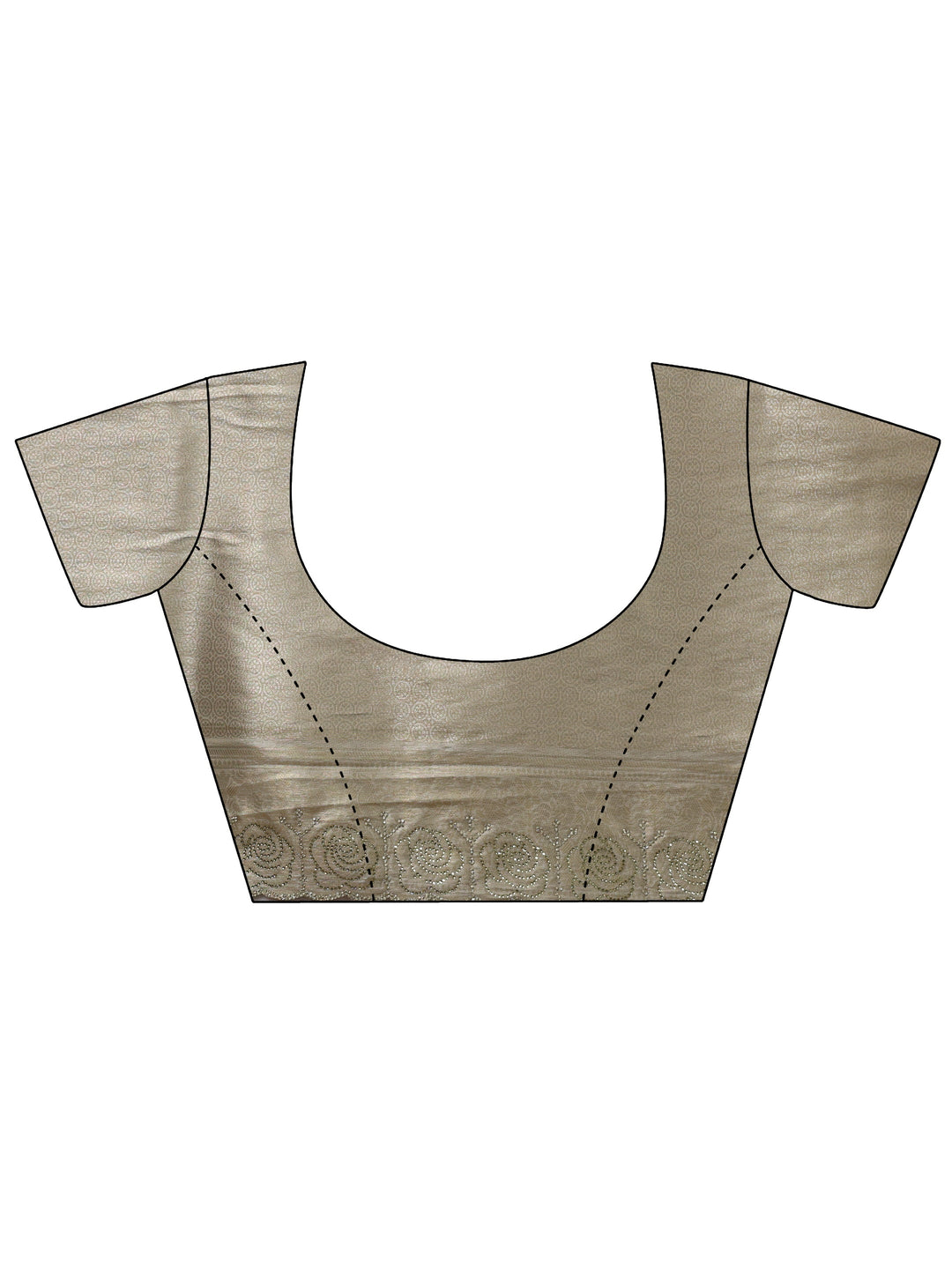  Gold Silk Blend Saree with Embellished Border 