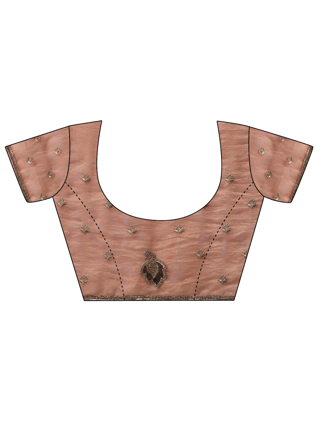  Peach Embellished Tissue Saree 