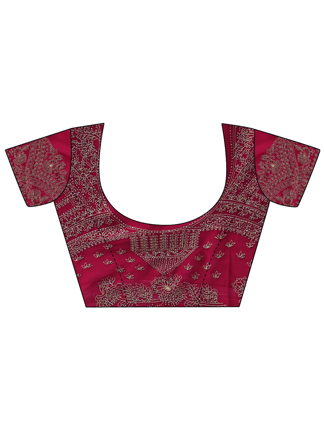  Rose Red Georgette Saree 