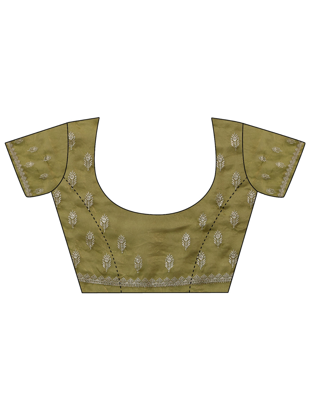  Henna Green Embellished Tissue Saree 