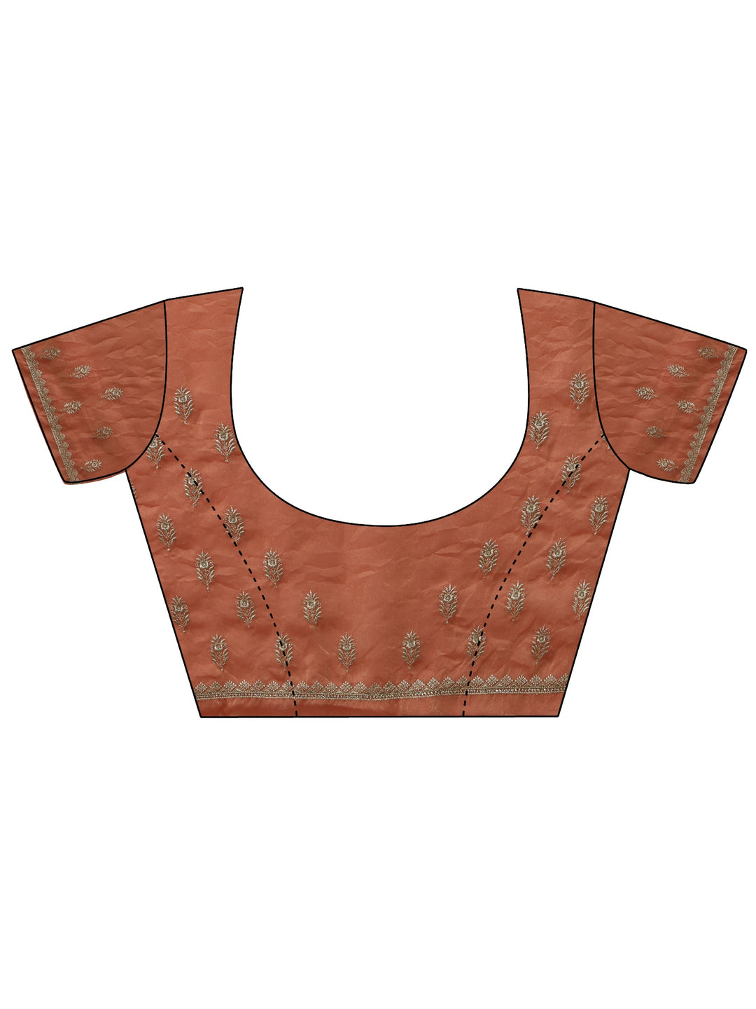  Peach Embellished Tissue Saree 
