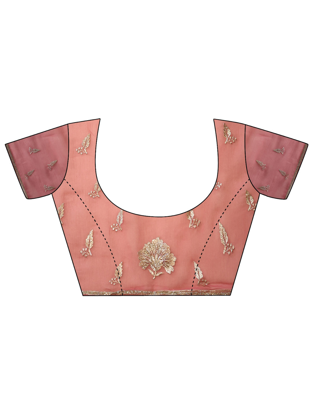  Bubblegum Pink Embroidered Chiffon Saree 