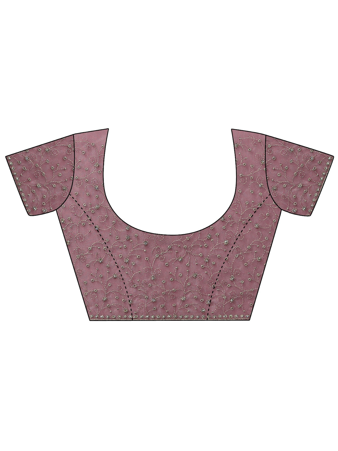  Bubblegum Pink Embellished Net Saree 