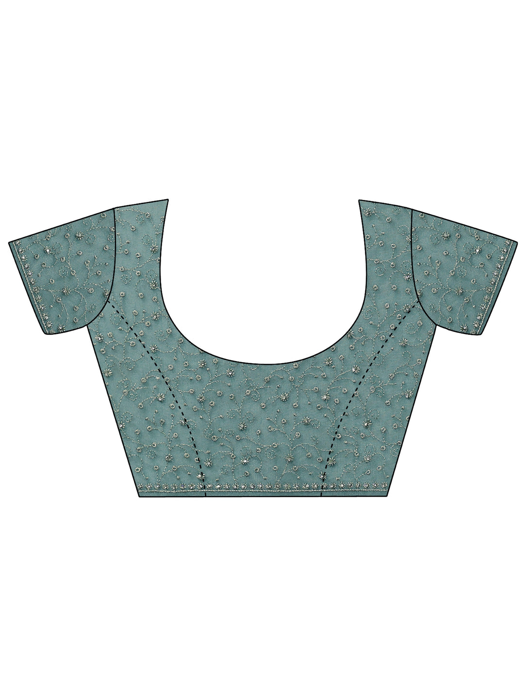  Jade Green Embellished Net Saree 