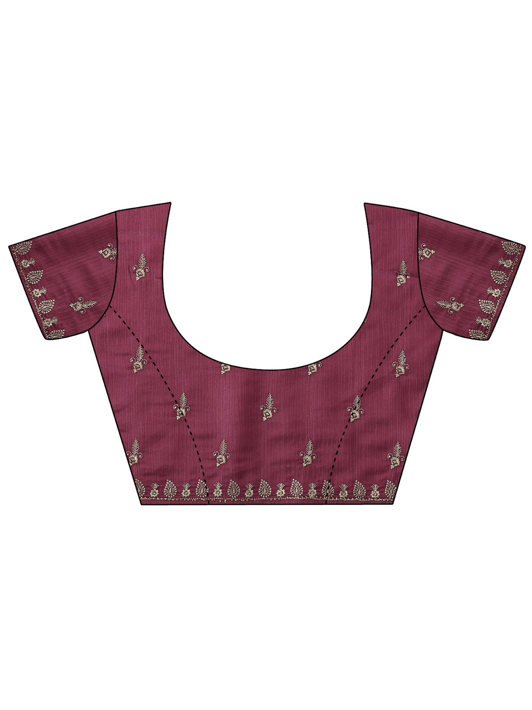  Mauve Floral Embroidered Satin Saree 