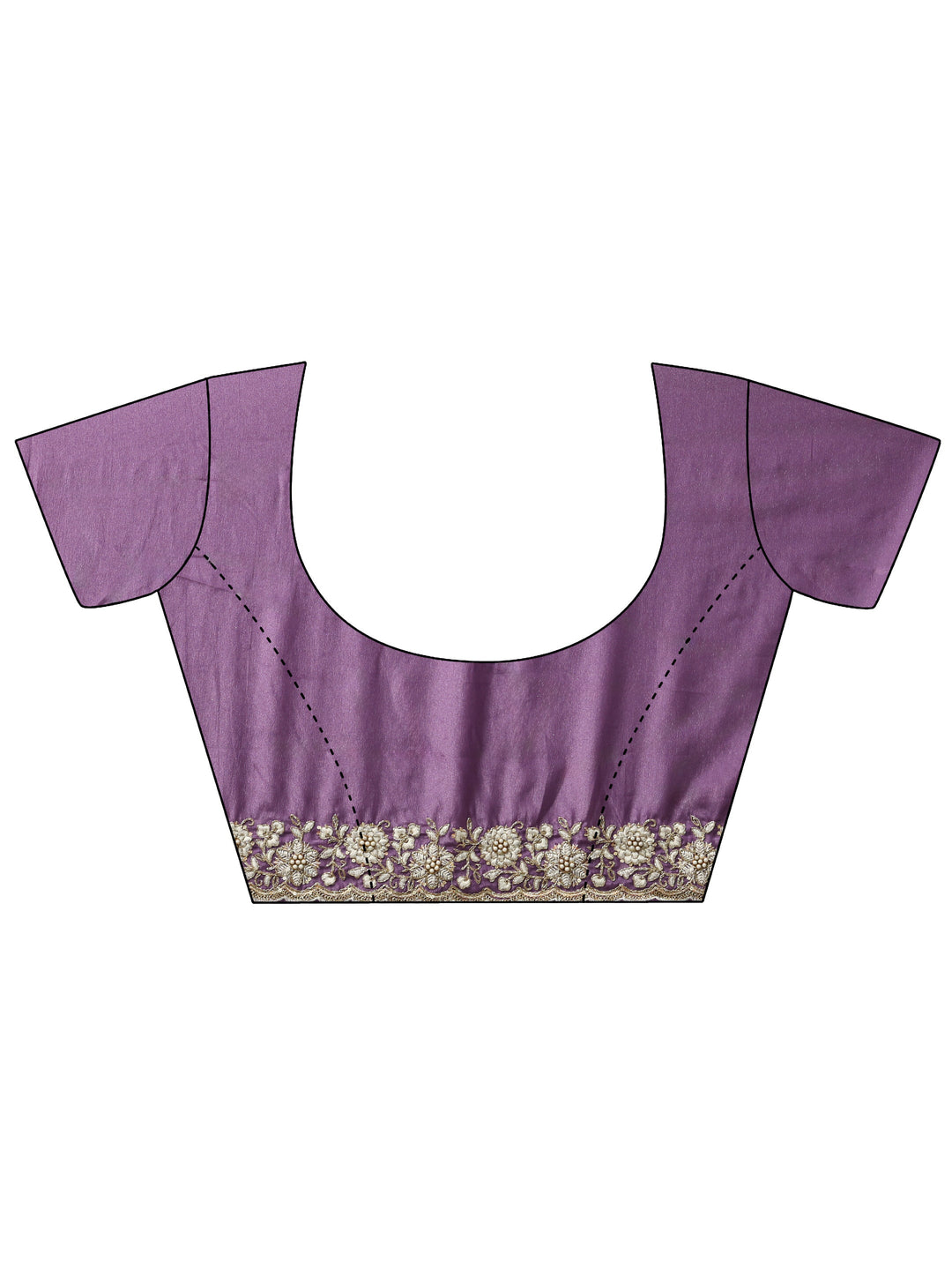  Amethyst Purple Floral Embroidered Satin Saree 