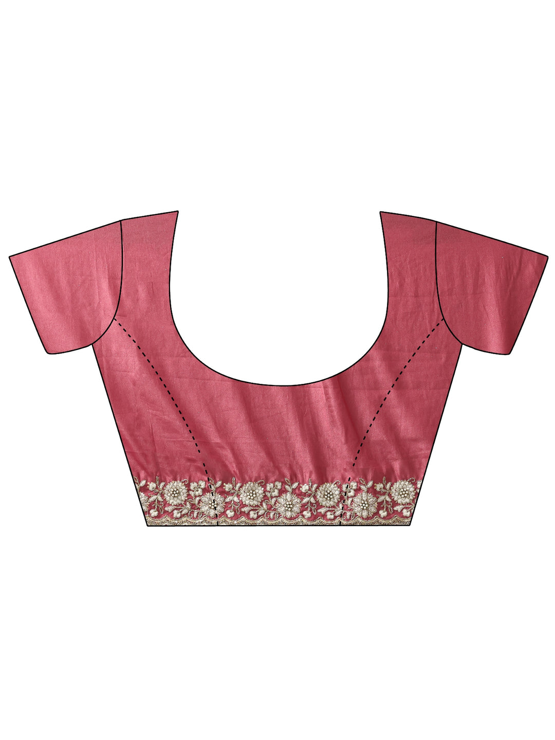  Mauve Floral Embroidered Satin Saree 