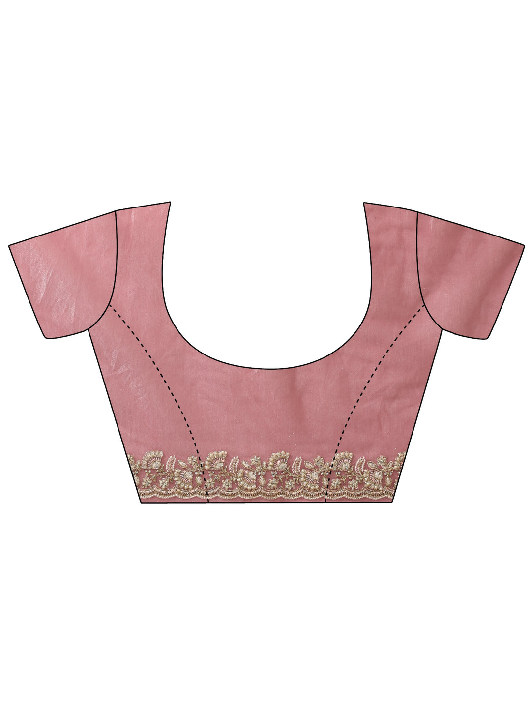  Mauve Floral Embroidered Net Saree 