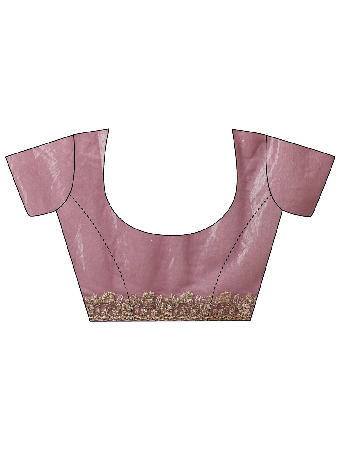  Purple Floral Embroidered Net Saree 