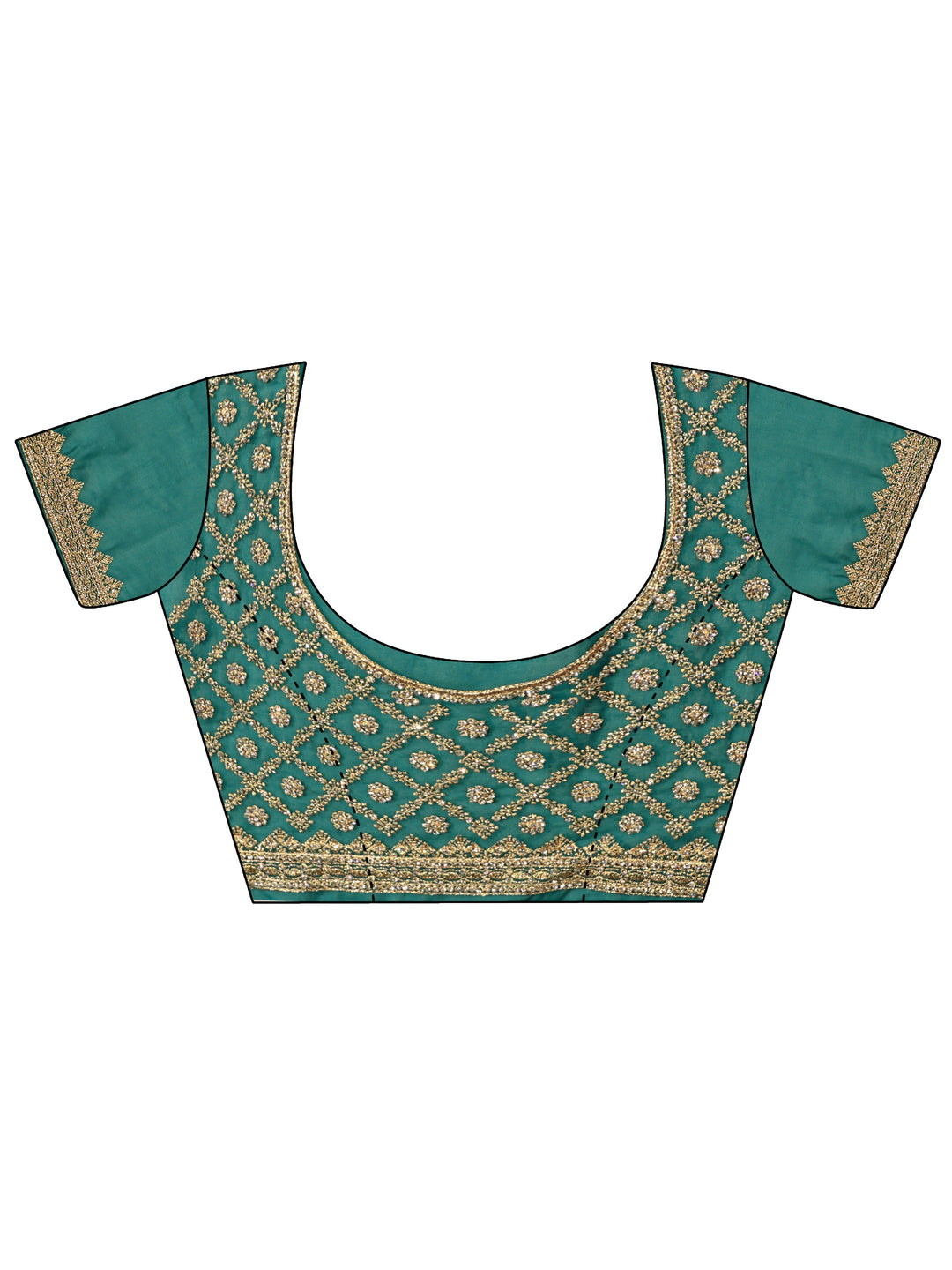  Libas Art Teal Green Embellished Georgette Saree 