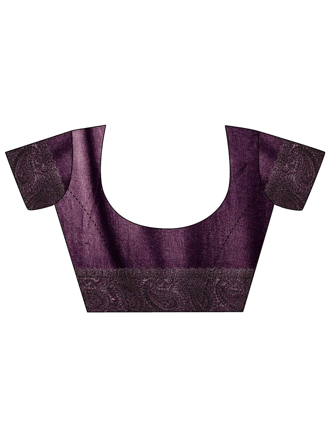  Libas Art Aubergine Purple Paisley Embroidered Georgette Saree 