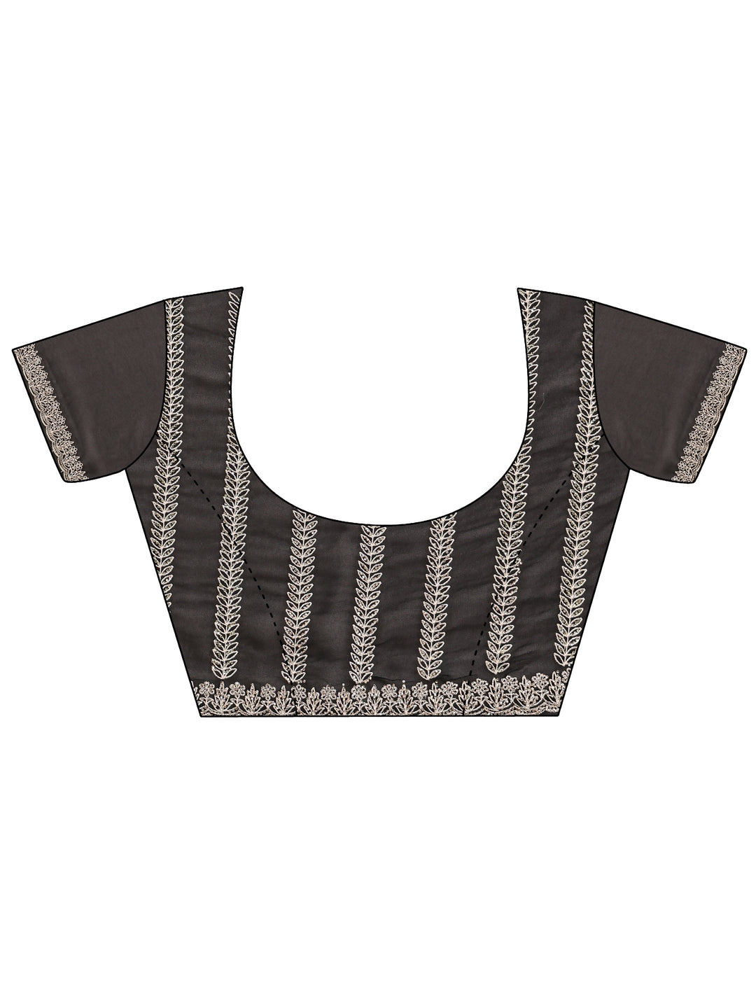  Libas Black Georgette Saree with Embroidered Border 