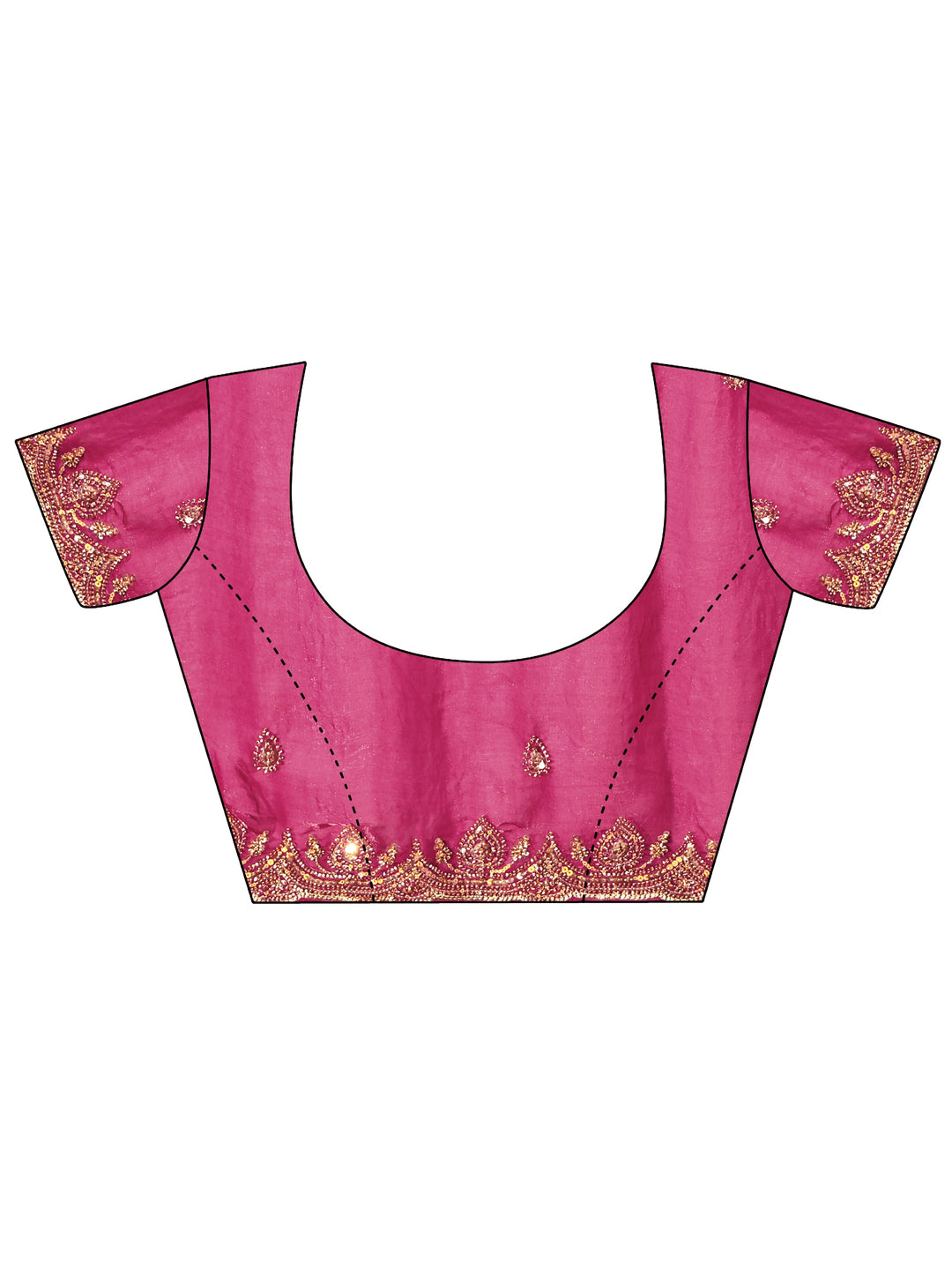  Libas Art Raspberry Pink Embellished Tissue Saree 