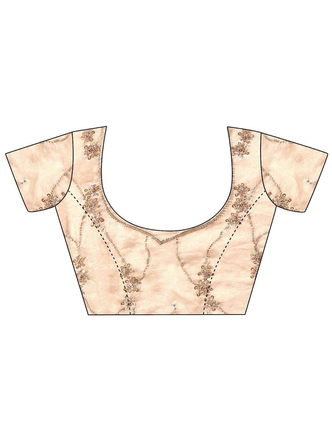  Libas Art Cream Embellished Tissue Saree 