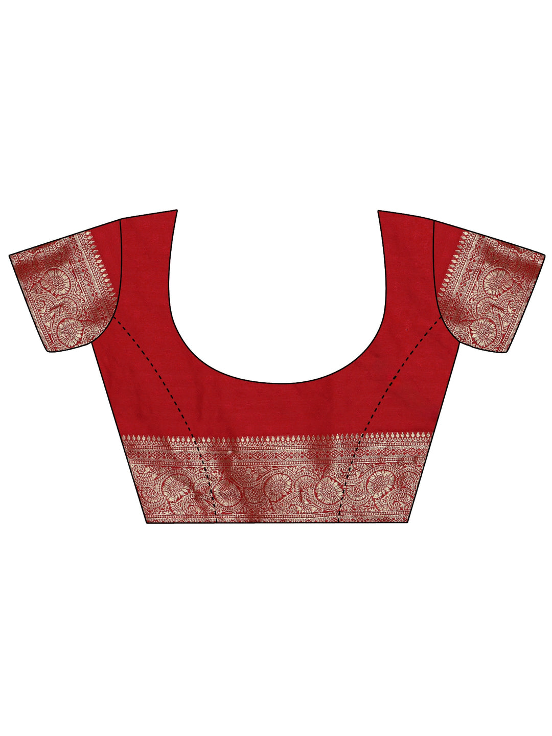  Libas Vermilion Red Banarasi Silk Blend Saree 
