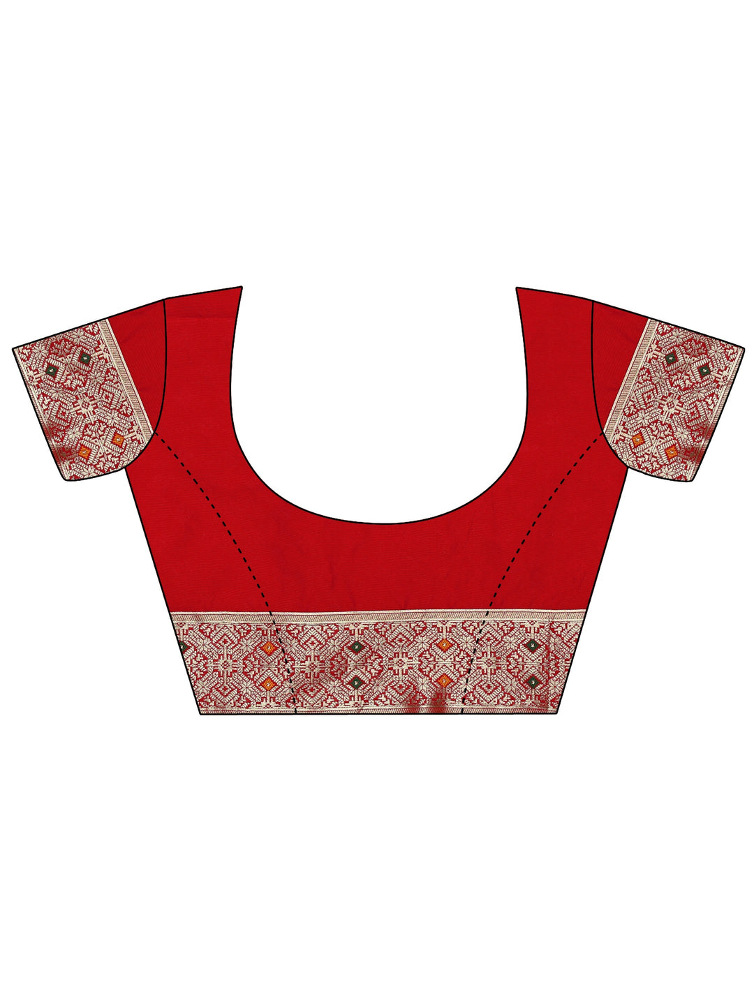  Libas Vermilion Red Banarasi Silk Blend Saree 